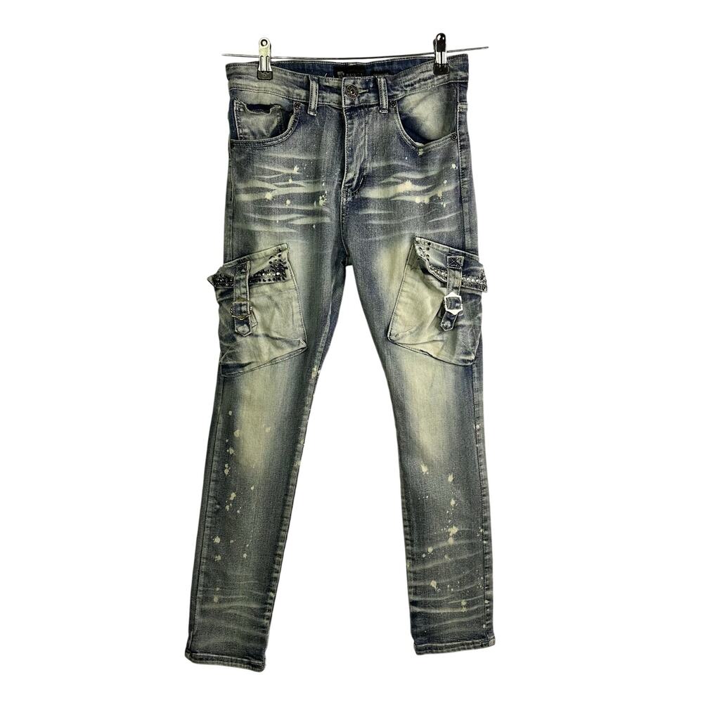 WAIMEA Boys distressed blue cargo Jeans Pants - Size 14